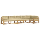 Udendørs sofagruppe 4 stk. Hvid og Beige Polyester