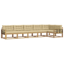 Udendørs sofagruppe 4 stk. Hvid og Beige Polyester