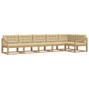 Udendørs sofagruppe 4 stk. Hvid og Beige Polyester