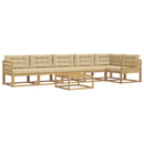 Udendørs sofagruppe 7 stk. Hvid og Beige Polyester