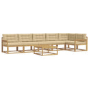 Udendørs sofagruppe 7 stk. Hvid og Beige Polyester