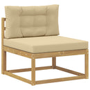 Udendørs sofagruppe 7 stk. Hvid og Beige Polyester