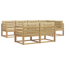 Udendørs sofagruppe 6 stk. Hvid og Beige Polyester