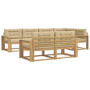 Udendørs sofagruppe 6 stk. Hvid og Beige Polyester