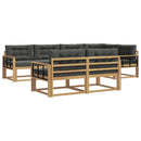 Udendørs sofagruppe 6 stk. Hvid og antracit Polyester