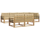 Udendørs sofagruppe 6 stk. Hvid og Beige Polyester