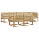 Udendørs sofagruppe 6 stk. Hvid og Beige Polyester