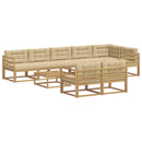 Udendørs sofagruppe 9 stk. Hvid og Beige Polyester
