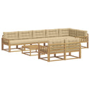 Udendørs sofagruppe 9 stk. Hvid og Beige Polyester