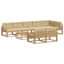 Udendørs sofagruppe 9 stk. Hvid og Beige Polyester