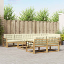 Udendørs sofagruppe 9 pcs Hvid og cremefarvet 79 x 79 x 37 cm