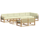 Udendørs sofagruppe 9 pcs Hvid og cremefarvet 79 x 79 x 37 cm