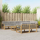 Udendørs sofagruppe 9 pcs Hvid og lysegrå 79 x 79 x 37 cm