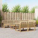 Udendørs sofagruppe 9 pcs Hvid og Beige 79 x 79 x 37 cm