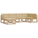 Udendørs sofagruppe 5 stk. Hvid og Beige Polyester