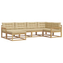 Udendørs sofagruppe 5 stk. Hvid og Beige Polyester