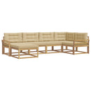 Udendørs sofagruppe 5 stk. Hvid og Beige Polyester