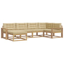 Udendørs sofagruppe 5 stk. Hvid og Beige Polyester