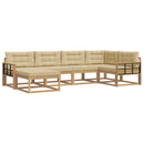Udendørs sofagruppe 5 stk. Hvid og Beige Polyester