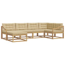 Udendørs sofagruppe 5 stk. Hvid og Beige Polyester