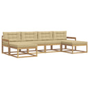 Udendørs sofagruppe med pude 6 pcs Hvid og Beige