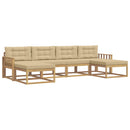 Udendørs sofagruppe med pude 6 pcs Hvid og Beige