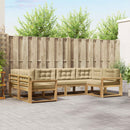Udendørs sofagruppe med pude 6 pcs Hvid og Beige
