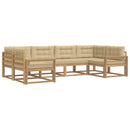 Udendørs sofagruppe med pude 6 pcs Hvid og Beige