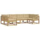 Udendørs sofagruppe med pude 6 pcs Hvid og Beige