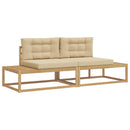 Udendørs sofagruppe med pude Hvid 230,5 x 83 x 73 cm Polyester