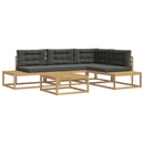 Udendørs sofagruppe 5 stk. Hvid Polyester