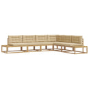 Udendørs sofagruppe 6 stk. Hvid og Beige Polyester