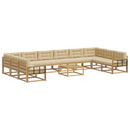 Udendørs sofagruppe med pude 11 pcs Hvid og Beige