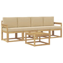 Udendørs sofagruppe med pude 5 pcs Hvid og Beige