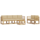 Udendørs sofagruppe med pude 7 pcs Hvid og Beige