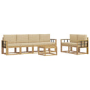 Udendørs sofagruppe med pude 7 pcs Hvid og Beige