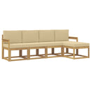 Udendørs sofagruppe med pude 5 pcs Hvid og Beige