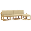 Udendørs sofagruppe med pude 5 pcs Hvid og Beige