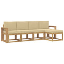 Udendørs sofagruppe med pude 5 pcs Hvid og Beige