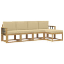 Udendørs sofagruppe med pude 5 pcs Hvid og Beige