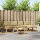 Udendørs sofagruppe med pude 6 pcs Hvid og Beige