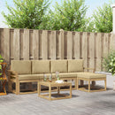 Udendørs sofagruppe med pude 6 pcs Hvid og Beige