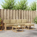 Udendørs sofagruppe med pude 6 pcs Hvid og Beige