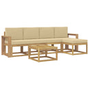Udendørs sofagruppe med pude 6 pcs Hvid og Beige
