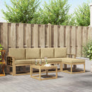 Udendørs sofagruppe med pude 6 pcs Hvid og Beige