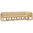 Udendørs sofagruppe 6 stk. Hvid og Beige Polyester