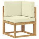 Udendørs sofagruppe 6 stk. Hvid og cremefarvet Polyester