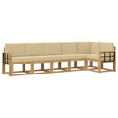 Udendørs sofagruppe 6 stk. Hvid og Beige Polyester