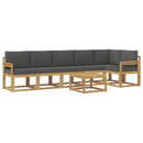 Udendørs sofagruppe med pude 7 pcs Hvid og antracit Polyester