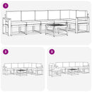 Udendørs sofagruppe 7 pcs Hvid og cremefarvet Polyester